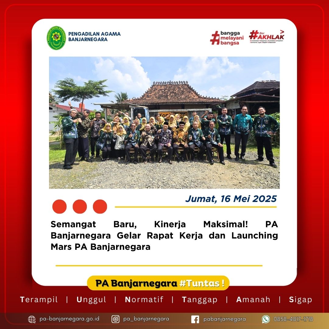 Semangat Baru, Kinerja Maksimal! PA Banjarnegara Gelar Rapat Kerja dan Launching Mars PA Banjarnegara