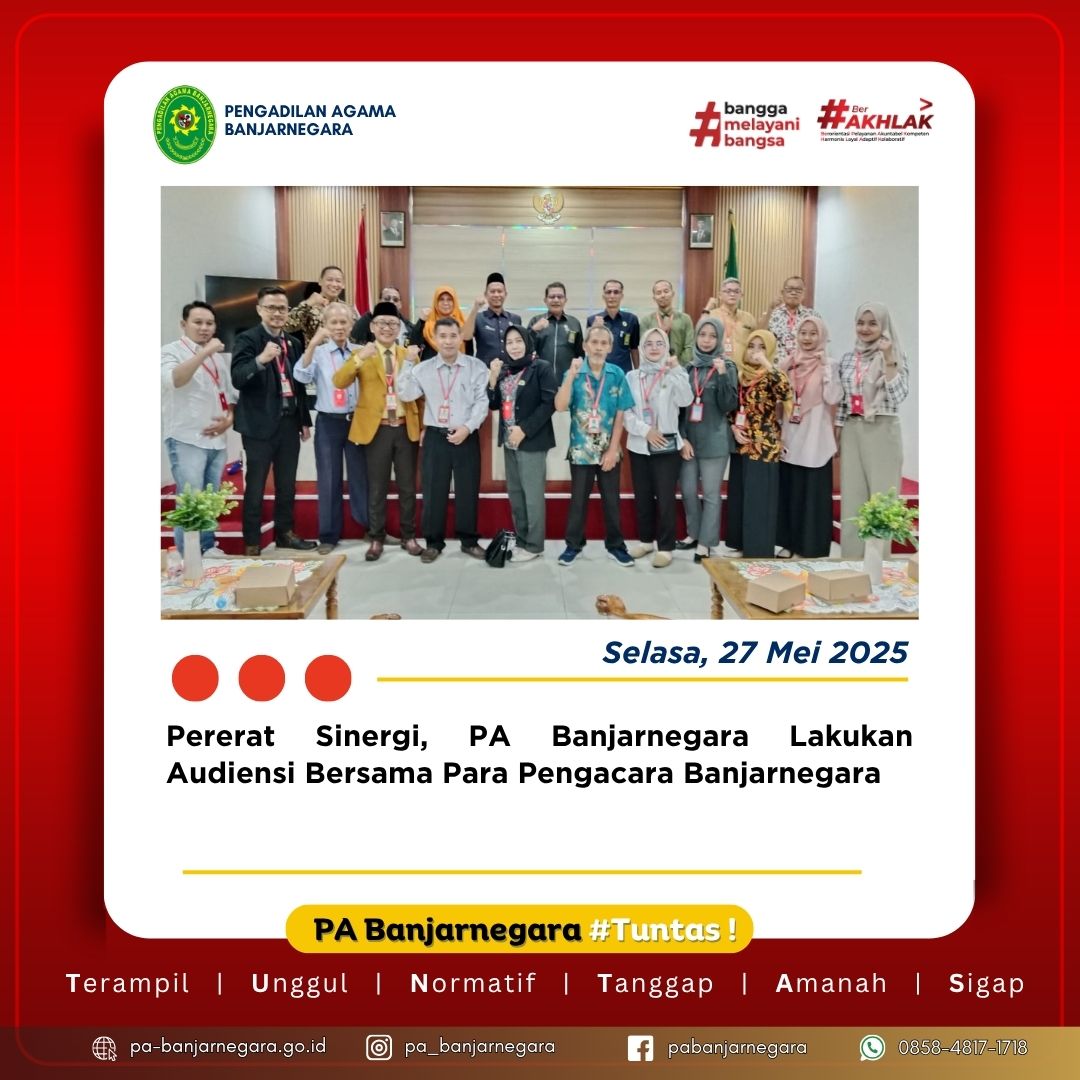 Pererat Sinergi, PA Banjarnegara Lakukan Audiensi Bersama Para Pengacara Banjarnegara