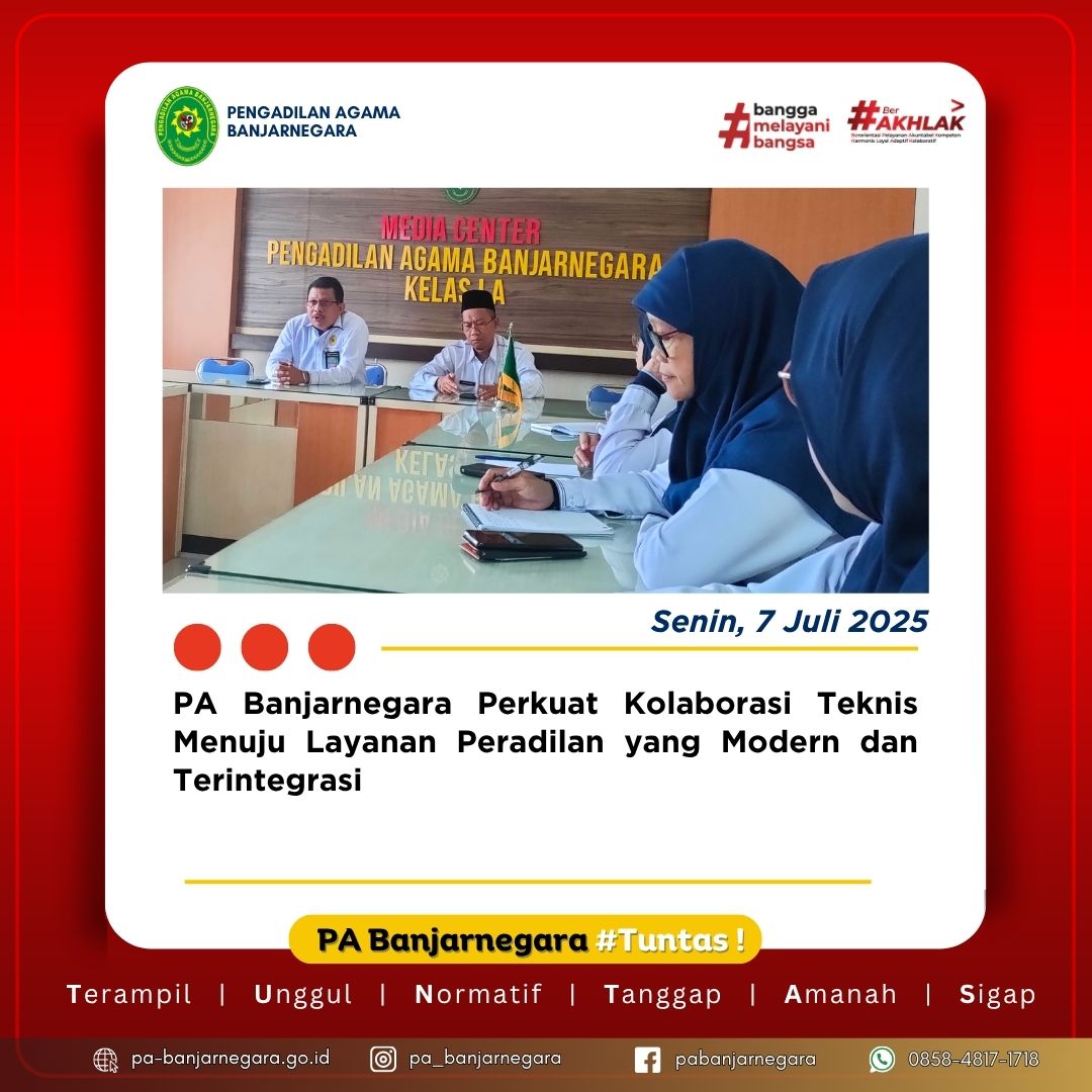 PA Banjarnegara Perkuat Kolaborasi Teknis Menuju Layanan Peradilan yang Modern dan Terintegrasi