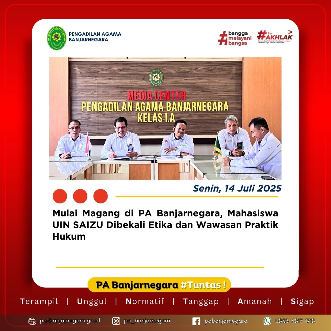 Mulai Magang di PA Banjarnegara, Mahasiswa UIN SAIZU Dibekali Etika dan Wawasan Praktik Hukum